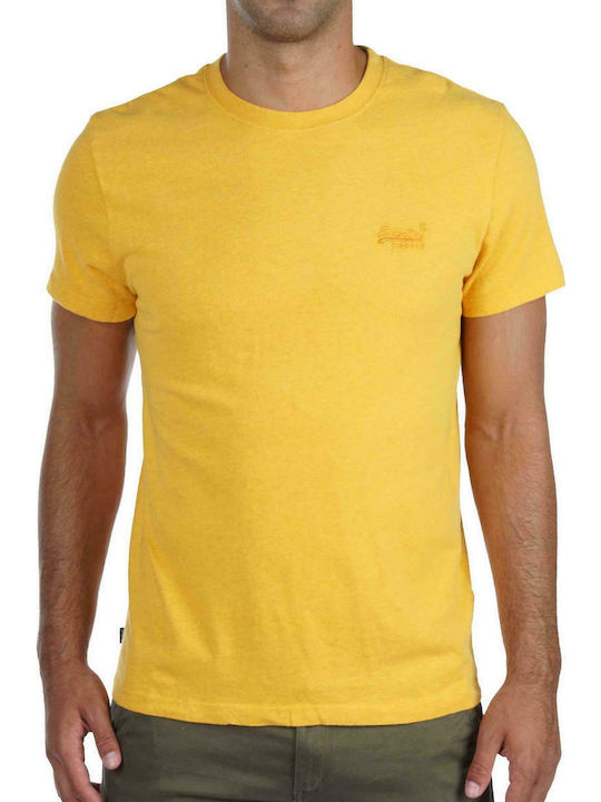 Superdry Vintage Ανδρικό T-shirt Κίτρινο Μονόχρωμο