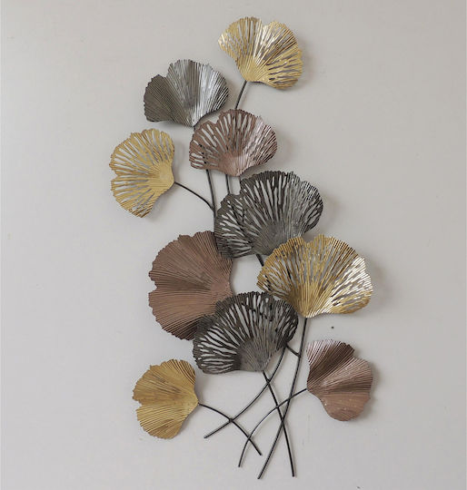 HomeMarkt Decorațiune Pentru Perete Antracit Auriu Din Metal 90.5x5.5x48cm