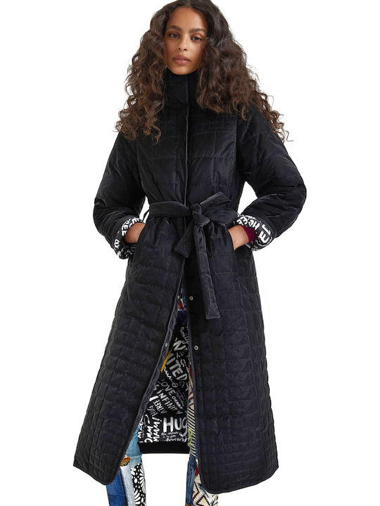 Granollers Women's Long Puffer Jacket for Winter Black