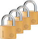 Blossom BC90 Steel Padlock Brass with Key 30mm 4pcs