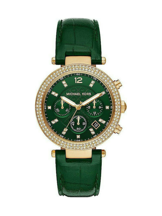 Michael Kors Parker Ceas Cronograf cu Verde Curea de piele