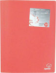 Typotrust Clipboard Flexible with 20 plastic sleeves Slides for Paper A4 Red 1pcs