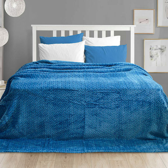 Lino Home Ismak Fleece Blanket Double 220x240cm Petrol