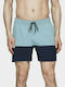 4F Herren Badebekleidung Shorts Light Blue / Navy Gestreift