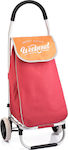 Weekend Fabric Shopping Trolley Foldable Red 43x31x99cm