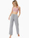 Minerva Women's High Waist Wide Sweatpants Gray