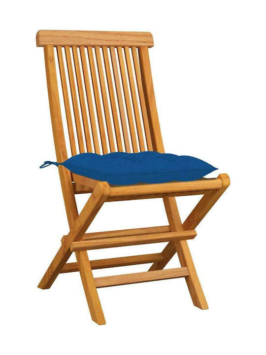 Outdoor Chair Wooden Teak / Blue with Cushion 8...