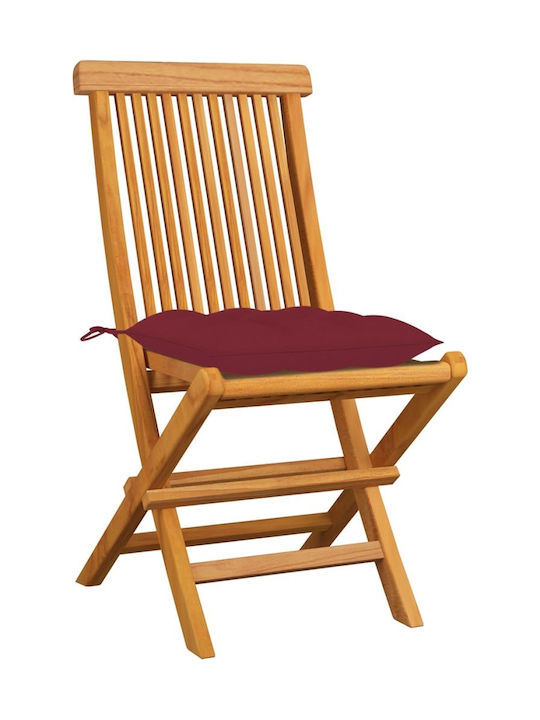 Outdoor Chair Wooden Teak / Bordeaux with Cushi...