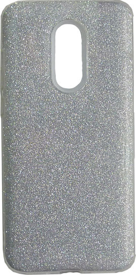 Forcell Glitter Umschlag Rückseite Silikon Silber (Redmi 5 Plus)