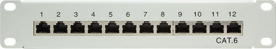 LogiLink Patch Panel Shielded για Rack 10" cat6 Γκρι