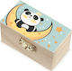 Christening Favor with Box Panda made of Wood 48pcs