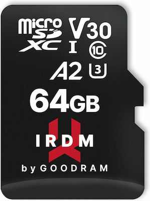 GoodRAM IRDM microSDXC 64GB Class 10 U3 V30 A2 UHS-I με αντάπτορα