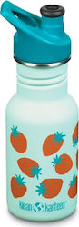 Klean Kanteen Kids Stainless Steel Water Bottle Blue Tint Strawberrys Light Blue 355ml