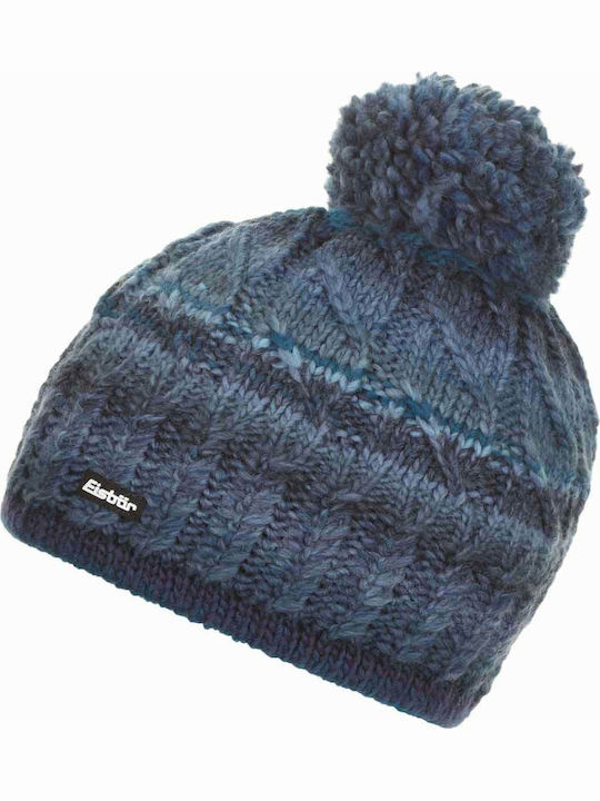 Emmi Pom Pom Beanie Frauen Beanie Gestrickt in Blau Farbe