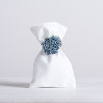 Christening Favor in Pouch White made of Fabric