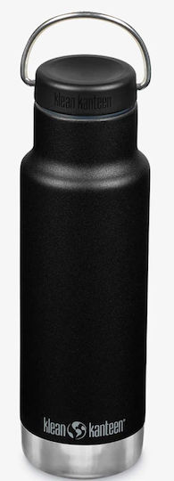Klean Kanteen Classic Narrow Loop Thermos Bottle Stainless Steel BPA Free 350ml Black with Loop