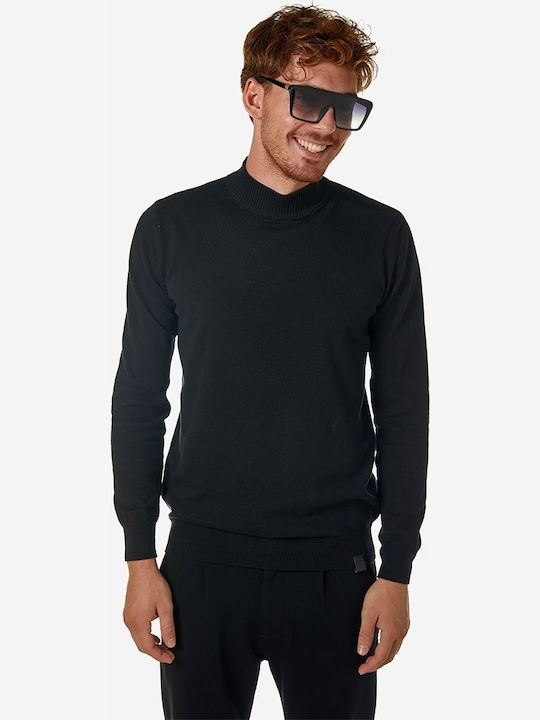 Brokers Jeans Men's Long Sleeve Sweater Turtleneck Black