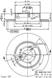 Brembo Brake Disc Rear for Mercedes-Benz C Class