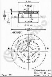 Brembo Discuri de frână Față pentru Ford Fiesta / Magazin online