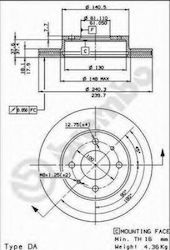 Brembo Discuri de frână Față pentru Nissan Însorit