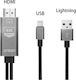 Onten OTN-7519 Cable HDMI male - Lightning male / MHL 2m Gray
