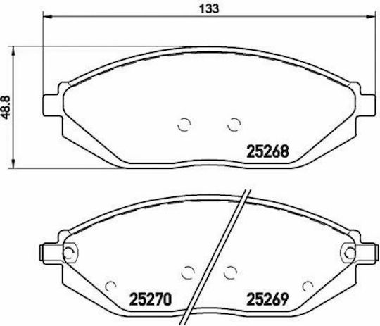 Brembo Σετ Τακάκια Εμπρός για Chevrolet Spark