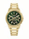 Trussardi T-Hawk Men's Watch 44mm Chronograph Battery with Gold Metal Bracelet