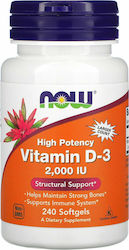 Now Foods Vitamin D-3 Vitamin for Immune 2000iu 240 softgels