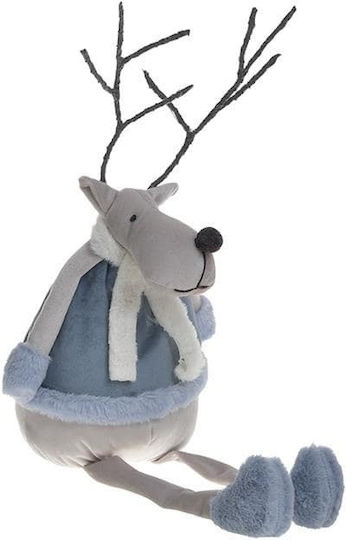 Inart Weihnachtliche Stoff Figur Rentier Blau Höhe 63cm