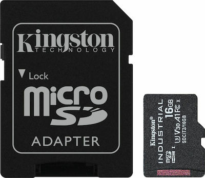 Kingston Industrial microSDHC 16GB Class 10 U3 V30 A1 UHS-I with Adapter