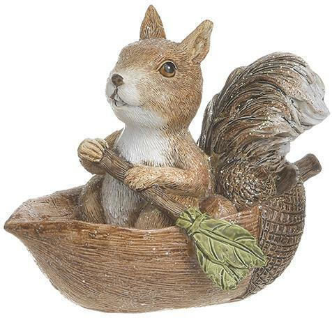 Inart Weihnachtliche Kunststoff Figur Eichhörnchen Braun Höhe 15cm