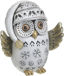 Inart Christmas Plastic Owl Figure White 18x11x10cm 3pcs