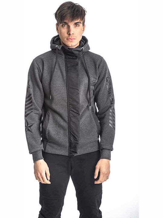 Paco & Co 218642 Men's Sweatshirt Jacket with Hood and Pockets Anthracite 2217599