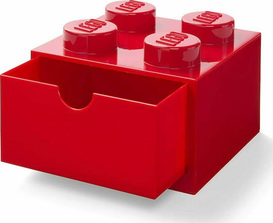 LEGO Children's Storage Box made of Plastic 4 Knobs Red 1pcs
