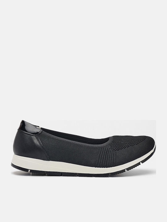 Lederne Damen Ballerinas in Schwarz Farbe