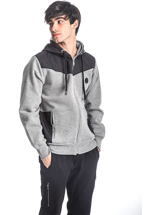 Paco & Co Men's Sweatshirt Jacket with Hood and Pockets Gray