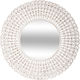 Wall Mirror with White Wooden Frame Diameter 75cm 1pcs