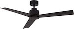 Zambelis Lights Ceiling Fan 132cm with Remote Control Black