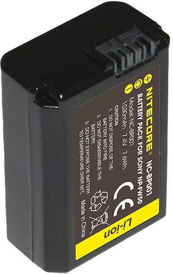 NiteCore Μπαταρία Φωτογραφικής Μηχανής NP-FW50 Ιόντων-Λιθίου (Li-ion) 1030mAh Συμβατή με Sony