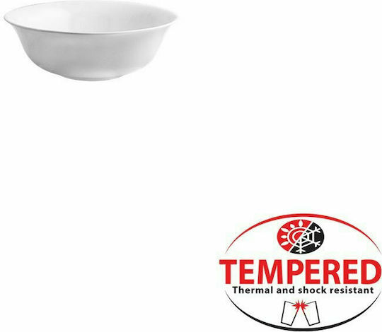 Cok Spain Elba Glass Salad Bowl White 17x17cm