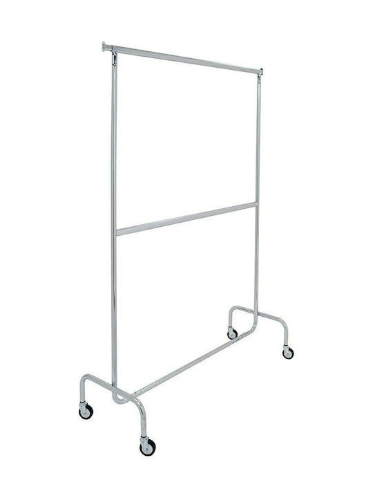 Garment Rack Metallic Telescopic In Silver Colour 204x51x208cm