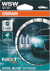 Osram Λάμπες Αυτοκινήτου Cool Blue Intense W5W Αλογόνου 4000K Μπλε 12V 5W 2τμχ