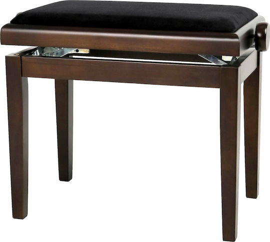 Gewa Deluxe Nussbaum Adjustable Piano Bench Dark Satin Black L52xW30xH48-57cm