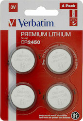 Verbatim Premium Lithium Μπαταρίες CR2450 3V 4τμχ