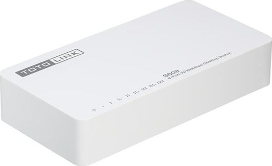 TotoLink S808 v3 Unmanaged L2 Switch με 8 Θύρες Ethernet