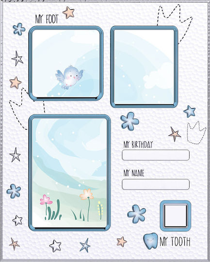 Slevori Meine Ersten Erinnerungen Kinder Multiframe Silber Blau 9x13cm