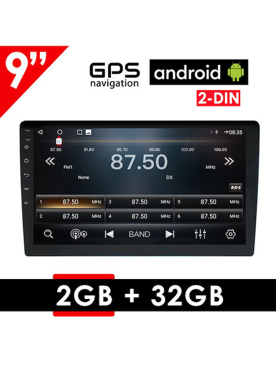 Ηχοσύστημα Αυτοκινήτου 2DIN (Bluetooth/USB/WiFi/GPS/Apple-Carplay/Android-Auto) με Οθόνη Αφής 9"