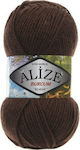 Alize Acrilyc Knitting Yarn Burcum Klasik 493 Καφέ 210m 100gr