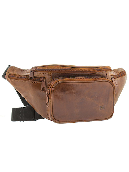 Lavor Men's Leather Waist Bag Tabac Brown