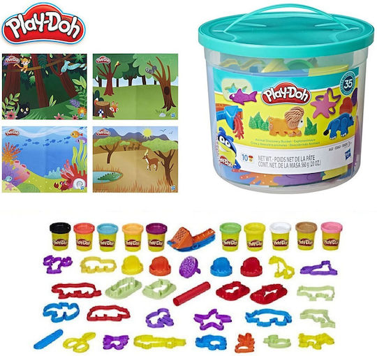 Hasbro Play-Doh Knete - Spiel-Set Animal Discovery Eimer für 3+ Alter, 10 Stück
